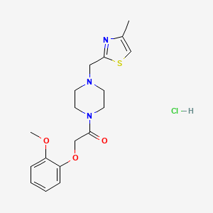 2-(2-Methoxyphenoxy)-1-(4-((4-methylthiazol-2-yl)methyl)piperazin-1-yl)ethanone hydrochloride