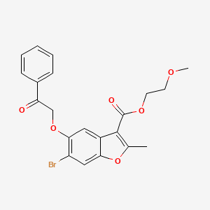 2-Methoxyethyl 6-bromo-2-methyl-5-(2-oxo-2-phenylethoxy)-1-benzofuran-3-carboxylate