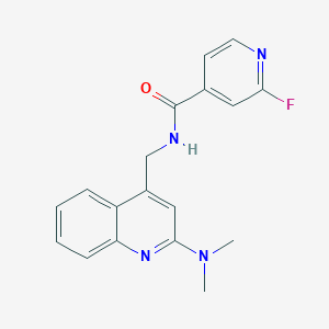 molecular formula C18H17FN4O B2815173 N-[[2-(Dimethylamino)quinolin-4-yl]methyl]-2-fluoropyridine-4-carboxamide CAS No. 1436069-05-4