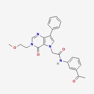 molecular formula C25H24N4O4 B2815178 N-(3-acetylphenyl)-2-[3-(2-methoxyethyl)-4-oxo-7-phenyl-3,4-dihydro-5H-pyrrolo[3,2-d]pyrimidin-5-yl]acetamide CAS No. 1251636-41-5