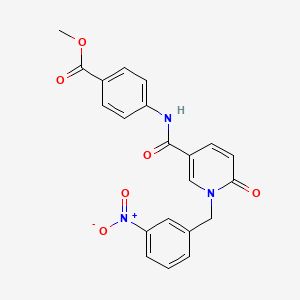 molecular formula C21H17N3O6 B2815215 Methyl 4-(1-(3-nitrobenzyl)-6-oxo-1,6-dihydropyridine-3-carboxamido)benzoate CAS No. 900010-09-5
