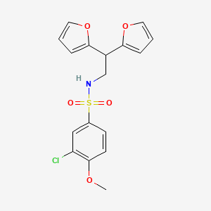 3-chloro-N-(2,2-di(furan-2-yl)ethyl)-4-methoxybenzenesulfonamide