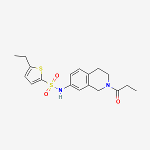 5-ethyl-N-(2-propionyl-1,2,3,4-tetrahydroisoquinolin-7-yl)thiophene-2-sulfonamide