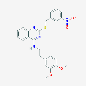N-[2-(3,4-dimethoxyphenyl)ethyl]-2-[(3-nitrophenyl)methylsulfanyl]quinazolin-4-amine
