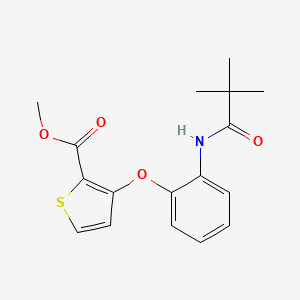 molecular formula C17H19NO4S B2815233 Methyl 3-{2-[(2,2-dimethylpropanoyl)amino]phenoxy}-2-thiophenecarboxylate CAS No. 900018-79-3