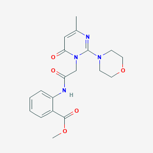 molecular formula C19H22N4O5 B2815246 methyl 2-{2-[4-methyl-2-(morpholin-4-yl)-6-oxo-1,6-dihydropyrimidin-1-yl]acetamido}benzoate CAS No. 1251605-24-9
