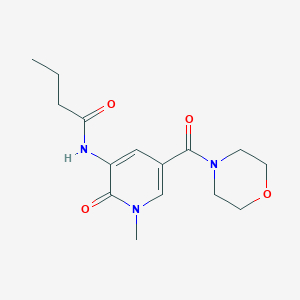 molecular formula C15H21N3O4 B2815248 N-(1-methyl-5-(morpholine-4-carbonyl)-2-oxo-1,2-dihydropyridin-3-yl)butyramide CAS No. 1207009-63-9