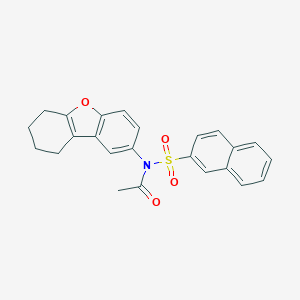 molecular formula C24H21NO4S B281525 N-(2-NAPHTHYLSULFONYL)-N-(6,7,8,9-TETRAHYDRODIBENZO[B,D]FURAN-2-YL)ACETAMIDE 