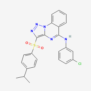 molecular formula C24H20ClN5O2S B2815265 N-(3-chlorophenyl)-3-[4-(propan-2-yl)benzenesulfonyl]-[1,2,3]triazolo[1,5-a]quinazolin-5-amine CAS No. 899760-85-1