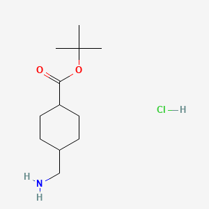 molecular formula C12H24ClNO2 B2815270 tert-butyl (1R,4R)-4-(aminomethyl)cyclohexane-1-carboxylate hydrochloride, trans CAS No. 38698-16-7