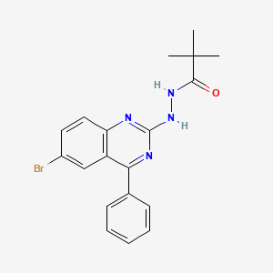 molecular formula C19H19BrN4O B2815272 N'-(6-bromo-4-phenylquinazolin-2-yl)-2,2-dimethylpropanehydrazide CAS No. 391218-63-6
