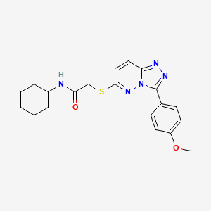 molecular formula C20H23N5O2S B2815294 N-cyclohexyl-2-((3-(4-methoxyphenyl)-[1,2,4]triazolo[4,3-b]pyridazin-6-yl)thio)acetamide CAS No. 852376-61-5