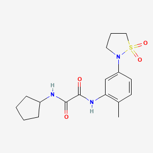 molecular formula C17H23N3O4S B2815301 N-cyclopentyl-N'-[5-(1,1-dioxo-1lambda6,2-thiazolidin-2-yl)-2-methylphenyl]ethanediamide CAS No. 1105227-50-6