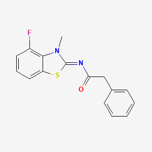 molecular formula C16H13FN2OS B2815335 N-[(2Z)-4-fluoro-3-methyl-2,3-dihydro-1,3-benzothiazol-2-ylidene]-2-phenylacetamide CAS No. 868375-89-7