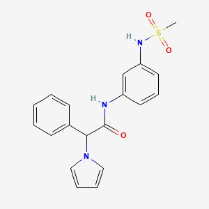molecular formula C19H19N3O3S B2815343 N-(3-methanesulfonamidophenyl)-2-phenyl-2-(1H-pyrrol-1-yl)acetamide CAS No. 1286695-48-4
