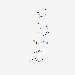 molecular formula C16H15N3O2S B2815352 3,4-dimethyl-N-(5-(thiophen-2-ylmethyl)-1,3,4-oxadiazol-2-yl)benzamide CAS No. 1021082-96-1