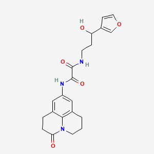 molecular formula C21H23N3O5 B2815353 N-[3-(furan-3-yl)-3-hydroxypropyl]-N'-{2-oxo-1-azatricyclo[7.3.1.0^{5,13}]trideca-5,7,9(13)-trien-7-yl}ethanediamide CAS No. 1428349-32-9