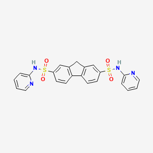 molecular formula C23H18N4O4S2 B2815359 N,N'-di(pyridin-2-yl)-9H-fluorene-2,7-disulfonamide CAS No. 324773-63-9