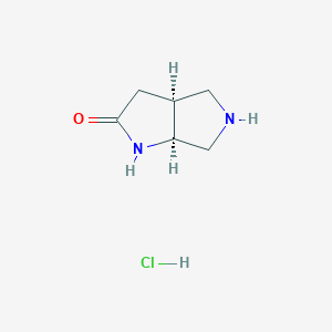 molecular formula C6H11ClN2O B2815376 rac-(3aS,6aS)-Hexahydropyrrolo[3,4-b]pyrrol-2(1H)-one hydrochloride CAS No. 1864003-18-8