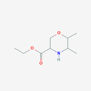 molecular formula C9H17NO3 B2815377 Ethyl 5,6-dimethylmorpholine-3-carboxylate CAS No. 2103695-58-3