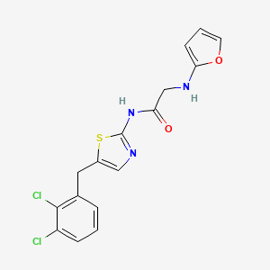 molecular formula C16H13Cl2N3O2S B2815378 N-(5-(2,3-dichlorobenzyl)thiazol-2-yl)-2-(furan-2-ylamino)acetamide CAS No. 924834-62-8