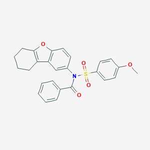 molecular formula C26H23NO5S B281538 N-[(4-METHOXYPHENYL)SULFONYL]-N-(6,7,8,9-TETRAHYDRODIBENZO[B,D]FURAN-2-YL)BENZAMIDE 