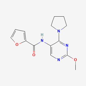 molecular formula C14H16N4O3 B2815380 N-(2-methoxy-4-(pyrrolidin-1-yl)pyrimidin-5-yl)furan-2-carboxamide CAS No. 1797660-15-1