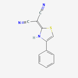 molecular formula C12H7N3S B2815386 2-(4-phenylthiazol-2(3H)-ylidene)malononitrile CAS No. 130286-65-6