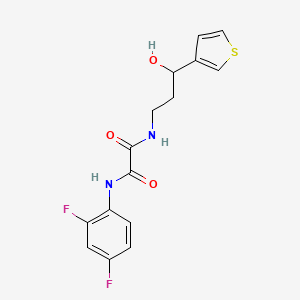 molecular formula C15H14F2N2O3S B2815395 N'-(2,4-difluorophenyl)-N-[3-hydroxy-3-(thiophen-3-yl)propyl]ethanediamide CAS No. 2034571-31-6