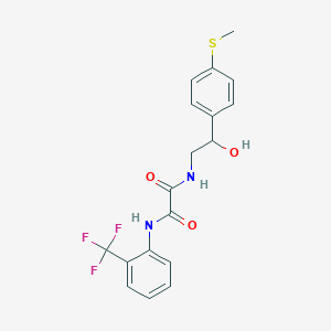 molecular formula C18H17F3N2O3S B2815403 N'-{2-hydroxy-2-[4-(methylsulfanyl)phenyl]ethyl}-N-[2-(trifluoromethyl)phenyl]ethanediamide CAS No. 1448076-75-2