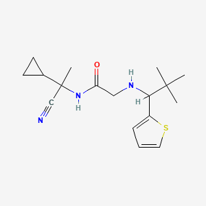 molecular formula C17H25N3OS B2815410 N-(1-cyano-1-cyclopropylethyl)-2-{[2,2-dimethyl-1-(thiophen-2-yl)propyl]amino}acetamide CAS No. 1241264-51-6