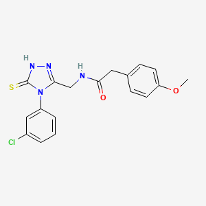 molecular formula C18H17ClN4O2S B2815429 N-((4-(3-chlorophenyl)-5-thioxo-4,5-dihydro-1H-1,2,4-triazol-3-yl)methyl)-2-(4-methoxyphenyl)acetamide CAS No. 391888-21-4