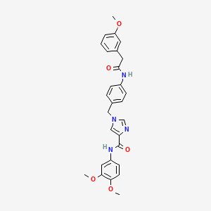 molecular formula C28H28N4O5 B2815448 N-(3,4-dimethoxyphenyl)-1-({4-[2-(3-methoxyphenyl)acetamido]phenyl}methyl)-1H-imidazole-4-carboxamide CAS No. 1251607-58-5