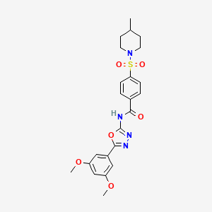 molecular formula C23H26N4O6S B2815449 N-(5-(3,5-dimethoxyphenyl)-1,3,4-oxadiazol-2-yl)-4-((4-methylpiperidin-1-yl)sulfonyl)benzamide CAS No. 533870-59-6