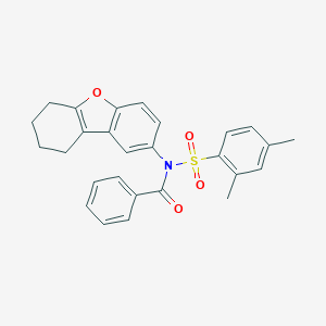molecular formula C27H25NO4S B281545 N-[(2,4-DIMETHYLPHENYL)SULFONYL]-N-(6,7,8,9-TETRAHYDRODIBENZO[B,D]FURAN-2-YL)BENZAMIDE 