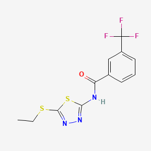 molecular formula C12H10F3N3OS2 B2815451 N-(5-(ethylthio)-1,3,4-thiadiazol-2-yl)-3-(trifluoromethyl)benzamide CAS No. 330190-99-3