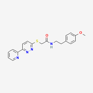 molecular formula C20H20N4O2S B2815453 N-[2-(4-METHOXYPHENYL)ETHYL]-2-{[6-(PYRIDIN-2-YL)PYRIDAZIN-3-YL]SULFANYL}ACETAMIDE CAS No. 892415-24-6