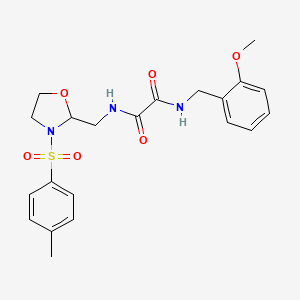 molecular formula C21H25N3O6S B2815479 N1-(2-methoxybenzyl)-N2-((3-tosyloxazolidin-2-yl)methyl)oxalamide CAS No. 874806-09-4