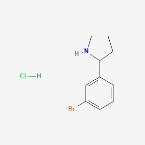 molecular formula C10H13BrClN B2815527 2-(3-Bromophenyl)pyrrolidine hydrochloride CAS No. 1171898-22-8; 383127-79-5