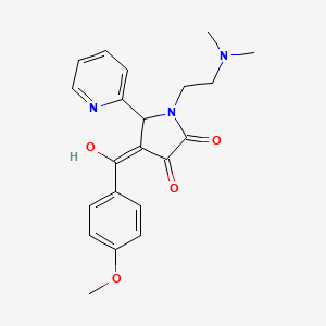 molecular formula C21H23N3O4 B2815542 1-(2-(dimethylamino)ethyl)-3-hydroxy-4-(4-methoxybenzoyl)-5-(pyridin-2-yl)-1H-pyrrol-2(5H)-one CAS No. 618877-97-7