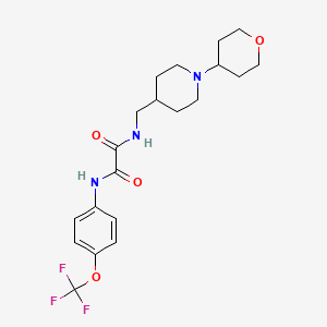 molecular formula C20H26F3N3O4 B2815546 N-{[1-(oxan-4-yl)piperidin-4-yl]methyl}-N'-[4-(trifluoromethoxy)phenyl]ethanediamide CAS No. 2034444-03-4
