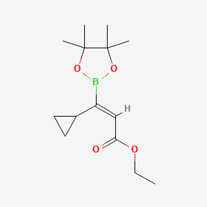 molecular formula C14H23BO4 B2815584 Ethyl (Z)-3-cyclopropyl-3-(4,4,5,5-tetramethyl-1,3,2-dioxaborolan-2-yl)prop-2-enoate CAS No. 2417259-35-7