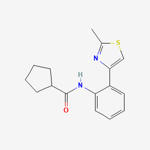 molecular formula C16H18N2OS B2815587 N-[2-(2-methyl-1,3-thiazol-4-yl)phenyl]cyclopentanecarboxamide CAS No. 1705751-84-3
