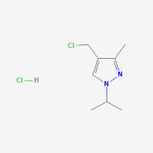 molecular formula C8H14Cl2N2 B2815592 4-(chloromethyl)-3-methyl-1-(propan-2-yl)-1H-pyrazole hydrochloride CAS No. 2126160-24-3