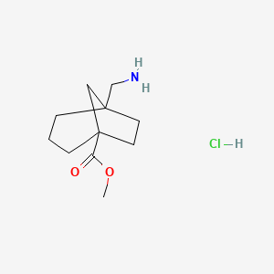 molecular formula C11H20ClNO2 B2815604 Methyl 5-(aminomethyl)bicyclo[3.2.1]octane-1-carboxylate hydrochloride CAS No. 2198519-29-6