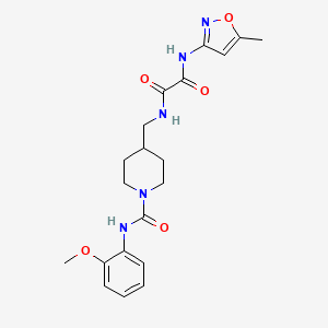molecular formula C20H25N5O5 B2815608 N'-({1-[(2-methoxyphenyl)carbamoyl]piperidin-4-yl}methyl)-N-(5-methyl-1,2-oxazol-3-yl)ethanediamide CAS No. 1235619-04-1