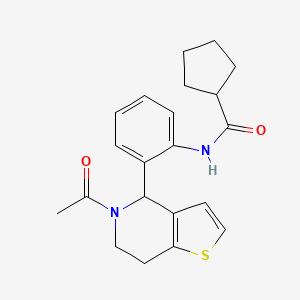 molecular formula C21H24N2O2S B2815628 n-(2-{5-Acetyl-4h,5h,6h,7h-thieno[3,2-c]pyridin-4-yl}phenyl)cyclopentanecarboxamide CAS No. 1287491-91-1