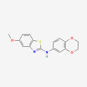 molecular formula C16H14N2O3S B2815653 N-(2,3-dihydro-1,4-benzodioxin-6-yl)-5-methoxy-1,3-benzothiazol-2-amine CAS No. 878061-50-8