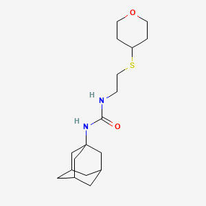 molecular formula C18H30N2O2S B2815657 3-(Adamantan-1-yl)-1-[2-(oxan-4-ylsulfanyl)ethyl]urea CAS No. 1795445-74-7