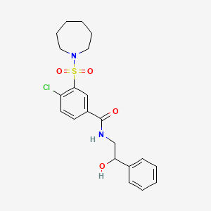 3-(azepan-1-ylsulfonyl)-4-chloro-N-(2-hydroxy-2-phenylethyl)benzamide